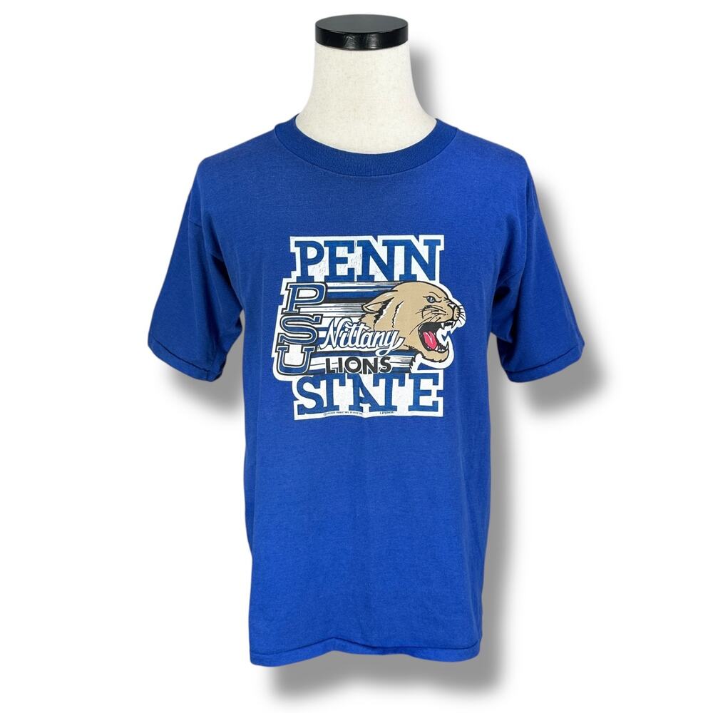 Vintage‎ Penn State Nittany Lions T-Shirt Men’s Large 1983 USA Blue Short Sleeve